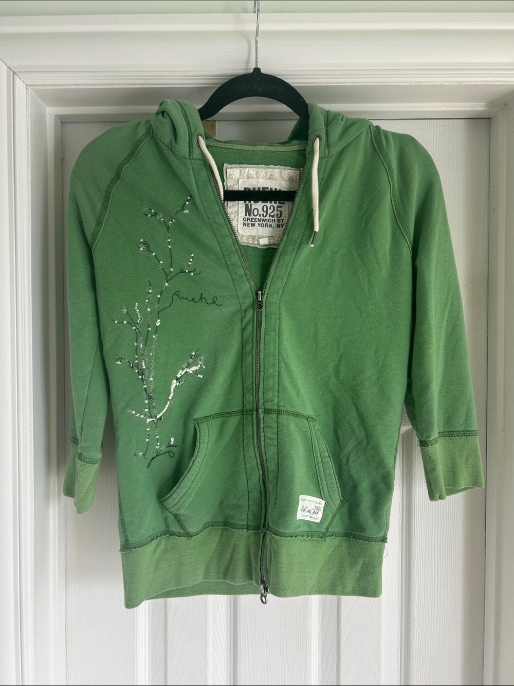 Ruehl Green Embellished Hoodie - 2000’s